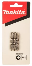 Биты Makita PH2 45мм 3шт, 2-х сторонние (798308-1)