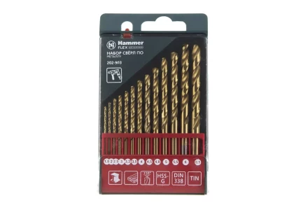 Набор сверл HAMMER No3 13шт. 1,5-6,5мм купить в Челябинске