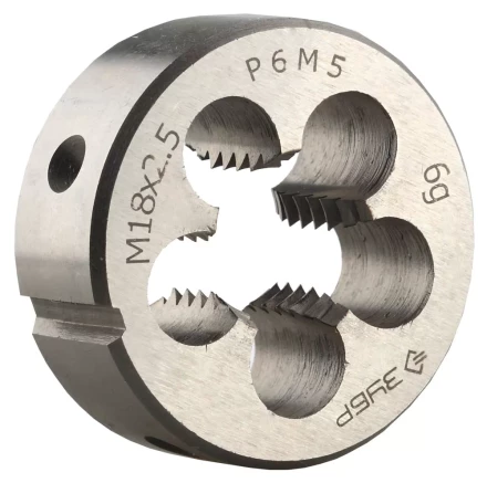 Плашка ЗУБР "ЭКСПЕРТ" круглая машинно-ручная для нарезания метрической резьбы, М18 x 2,5 4-28023-18-2.5 купить в Челябинске