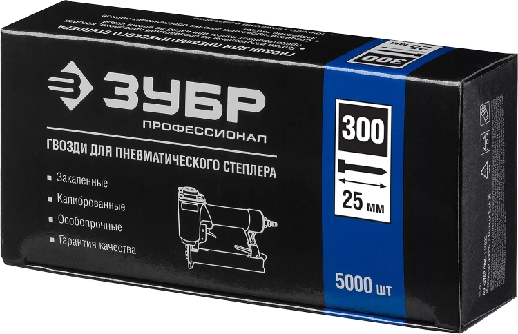 Гвозди тип 300, 25 мм, особотвердые, ЗУБР "ПРОФЕССИОНАЛ" 31830-25, 5000 шт 31830-25 купить в Челябинске