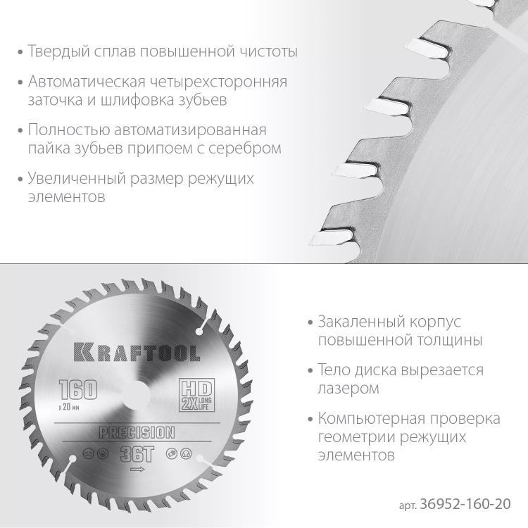 Диск пильный PRECISION, повышенный ресурс 36952-160-20 купить в Челябинске