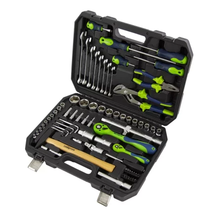 Набор инструментов 76 предметов CrV, 1/2&quot;, 1/4&quot; Сибртех 13528 купить в Челябинске