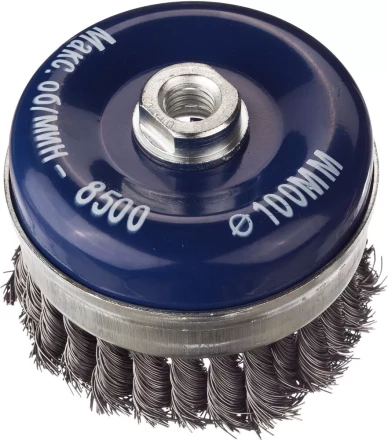 DEXX. Щетка чашечная усиленная для УШМ, жгутированная стальная проволока 0,5мм, 100ммхМ14 35106-100 купить в Челябинске
