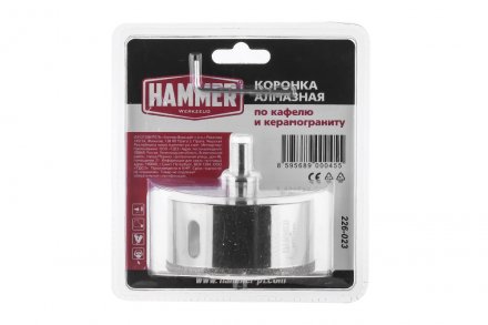 Коронка алмазная HAMMER Ф82мм HEX(DHS82.0*65/5) купить в Челябинске