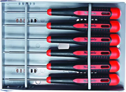 Набор отверток для точных работ Fusion 2-компонентная рукоятка 6 шт в пластиковом пенале Matrix 13361 купить в Челябинске