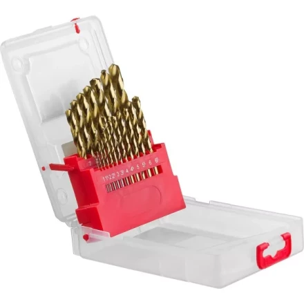 Набор свёрл по металлу с покр. нитрид титана ЗУБР ТИТАН, 29617-H19, в пласт боксе, HSS 1-10мм, 19 шт 29617-H19 купить в Челябинске