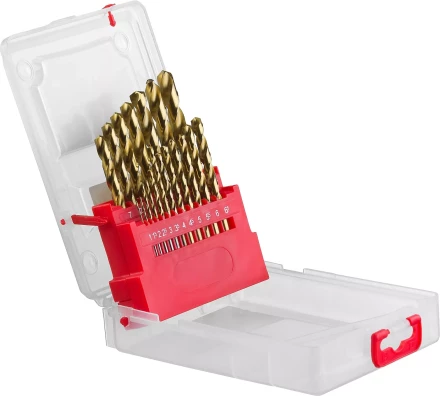 Набор свёрл по металлу с покр. нитрид титана ЗУБР ТИТАН, 29617-H19, в пласт боксе, HSS 1-10мм, 19 шт 29617-H19 купить в Челябинске