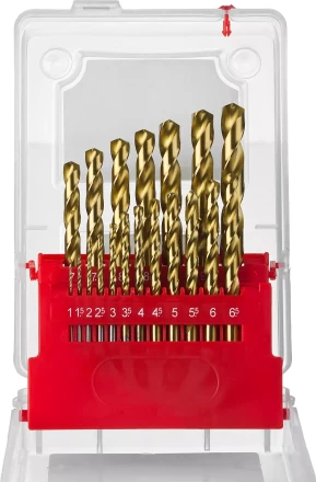 Набор свёрл по металлу с покр. нитрид титана ЗУБР ТИТАН, 29617-H19, в пласт боксе, HSS 1-10мм, 19 шт 29617-H19 купить в Челябинске