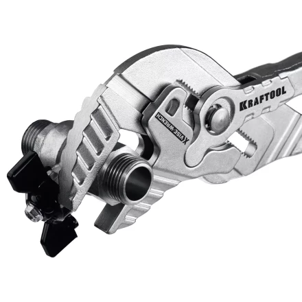 Клещи переставные-гаечный ключ с двухкомпонентными рукоятками и пластиковыми накладками 22069 купить в Челябинске