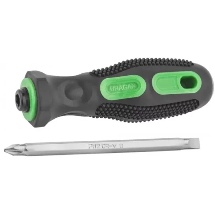 Набор URAGAN: Отвертки с двухкомпонентной рукояткой, PH 2/SL6мм - 110мм, 2 предм 25187-H2 купить в Челябинске