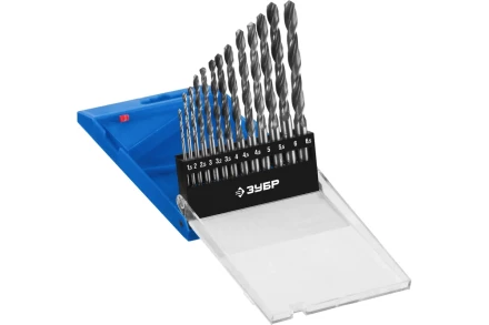 ЗУБР ПРОФ-В, 13 шт, (1.5-6.5 мм), сталь Р6М5, класс В, набор сверл по металлу, Профессионал (29621-H13) купить в Челябинске