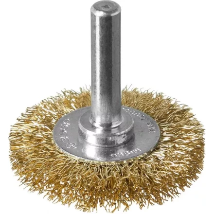 ЗУБР &quot;ПРОФЕССИОНАЛ&quot;. Щетка дисковая для дрели, витая латунированная стальная проволока 0,3мм, 38мм 3520-038_z02 купить в Челябинске