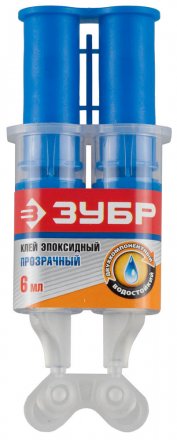 Клей ЗУБР эпоксидный, в двойном шприце, на блистере, 6 мл 41952 купить в Челябинске