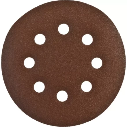 Круг шлифовальный ЗУБР &quot;СТАНДАРТ&quot; из абразивной бумаги на велкро основе, 8 отв., Р180, 125мм, 5шт 35350-125-180 купить в Челябинске