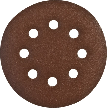 Круг шлифовальный ЗУБР &quot;СТАНДАРТ&quot; из абразивной бумаги на велкро основе, 8 отв., Р180, 125мм, 5шт 35350-125-180 купить в Челябинске