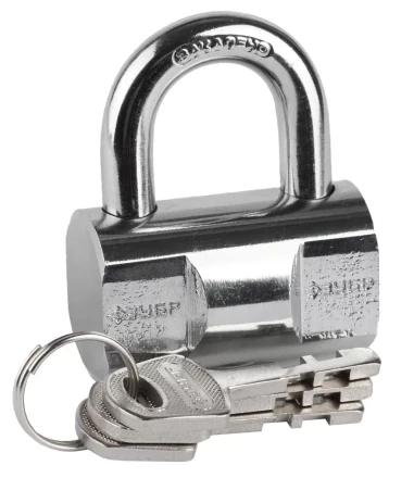 Замок ЗУБР &quot;ЭКСПЕРТ&quot; навесной, компактный стальной корпус, закаленная дужка, 50мм 37231-50 купить в Челябинске