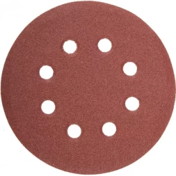 Круг шлифовальный универсальный STAYER "MASTER" из абразивной бумаги на велкро основе, 8 отверстий, Р80, 115мм, 5шт 35450-115-080