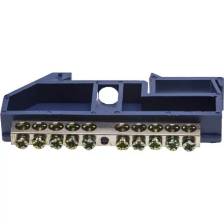 Шина СВЕТОЗАР нулевая на DIN-изоляторе, макс. ток 100А, 5,2мм, 10 полюсов 49807-10 купить в Челябинске