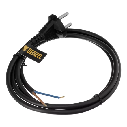 Шнур сетевой Denzel Energy Series, ПВС, 1,5 м, 2 x 1,5 мм, с неразборной вилкой, черный, 3 м, 37669 купить в Челябинске