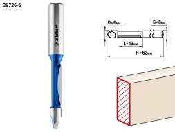 Фрезы кромочные прямые со сверлом серия ПРОФЕССИОНАЛ