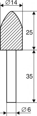 Шарошка абразивная Цилиндр с острым наконечником 14х25х6 мм 21659 купить в Челябинске
