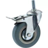 Аппаратное поворотное колесо с тормозом с болтом HITCH 100*25 резина серая SCtgb42 (SZ084830) купить в Челябинске
