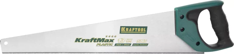 Ножовка "KraftMax" PLASTIC, быстр и точный рез, для подокон, пластик панелей и труб, 3/14 TPI, 500мм, KRAFTOOL 15226-50 купить в Челябинске
