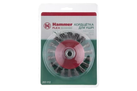 Кордщетка HAMMER тарелка 115мм для УШМ витая сталь (207-112) купить в Челябинске