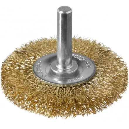 ЗУБР &quot;ПРОФЕССИОНАЛ&quot;. Щетка дисковая для дрели, витая латунированная стальная проволока 0,3мм, 50мм 3520-050_z02 купить в Челябинске