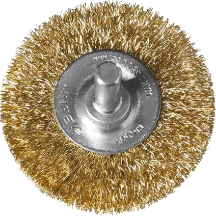 ЗУБР &quot;ПРОФЕССИОНАЛ&quot;. Щетка дисковая для дрели, витая латунированная стальная проволока 0,3мм, 50мм 3520-050_z02 купить в Челябинске