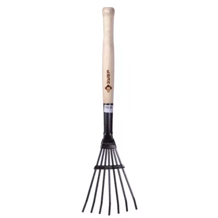 Грабельки ЗУБР садовые с деревянной ручкой, 7 плоских зубцов 4-39617 купить в Челябинске