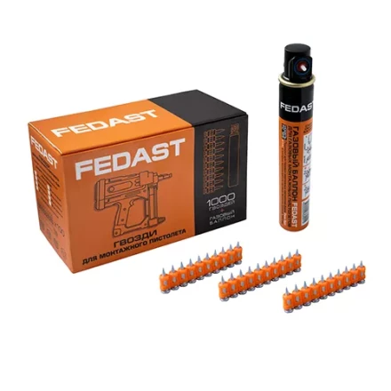 Гвозди 3x22 мм с кованым наконечником Bullet point для монтажного пистолета с газовым баллоном 165 мм FEDAST fd3022mgbp купить в Челябинске