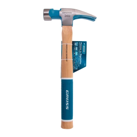 Молоток-гвоздодер, 680 г Gross 10425, угол 75, магнит, обрезиненная рукоятка AMERICAN HICKORY купить в Челябинске