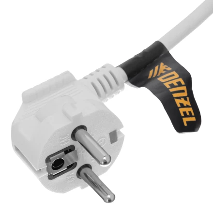 Шнур сетевой Denzel Energy Series, ПВС, 1,5 м, 3 x 1,5 мм, с неразборной вилкой, белый, 3 м, 37670 купить в Челябинске