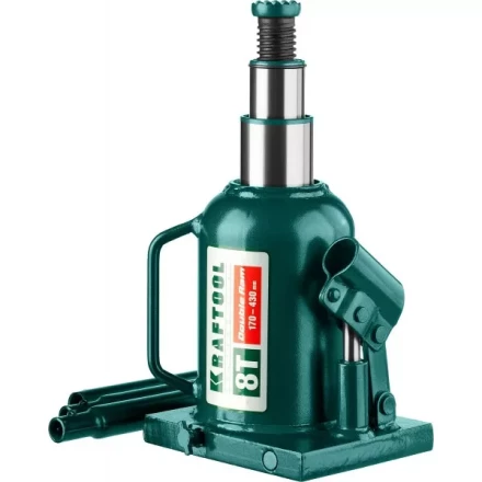 Домкрат гидравлический бутылочный &quot;Double Ram&quot;, сварной, телескопический, 8т, 170-430мм, KRAFTOOL 43463-8 43463-8 купить в Челябинске