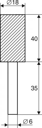 Шарошка абразивная Цилиндр 18х40х6 мм 21653 купить в Челябинске