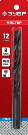 ЗУБР 12.0 х 151 мм, сталь Р4М2, класс В, сверло по металлу (29605-12) купить в Челябинске