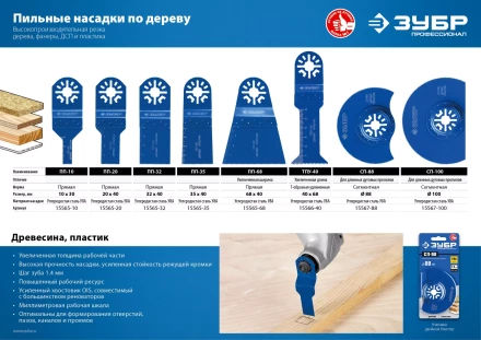 ЗУБР ПП-32 UniLock, 32 x 40 мм, OIS-хвост., насадка прямая пильная, Профессионал (15565-32) купить в Челябинске