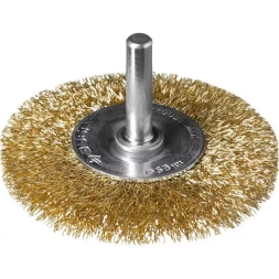 ЗУБР "ПРОФЕССИОНАЛ". Щетка дисковая для дрели, витая латунированная стальная проволока 0,3мм, 63мм 3520-063_z02