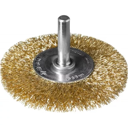 ЗУБР &quot;ПРОФЕССИОНАЛ&quot;. Щетка дисковая для дрели, витая латунированная стальная проволока 0,3мм, 63мм 3520-063_z02 купить в Челябинске