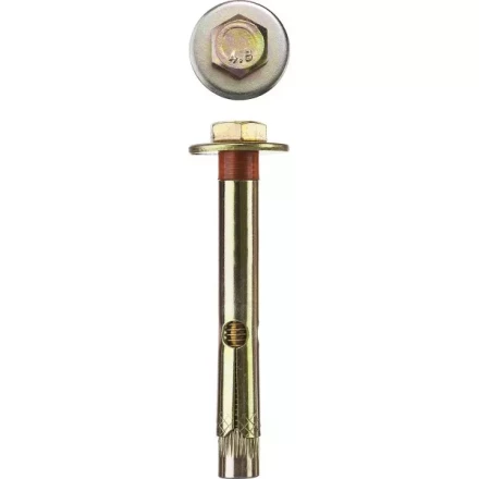 Болт анкерный ЗУБР с пластиковым кольцом, желтопассивированный, 16х110мм, ТФ6, 1шт 4-302316-16-110 купить в Челябинске