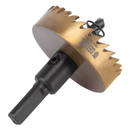 Коронка по металлу HSS, 50 мм, нитридтитановое покрытие Denzel 724116 купить в Челябинске