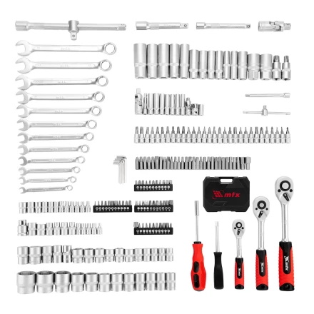 Набор инструментов, 1/2&quot;, 3/8&quot;, 1/4&quot;, пластиковый кейс 215 предм.// MTX 13589 купить в Челябинске