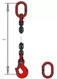 Строп цепной одноветвевой 1СЦ 2 т  L=3.5 м 8 кл купить в Челябинске