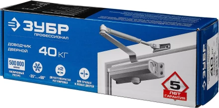 Доводчик дверной ЗУБР для дверей массой до 100 кг цвет серебро 37910-100 купить в Челябинске