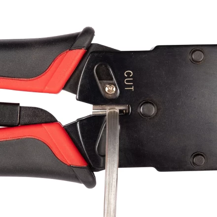 Кримпер многофункциональный КВТ HT-106E с 3 встроенными модулями для обжима RJ-45, RJ-12, RJ-11 (86603) купить в Челябинске