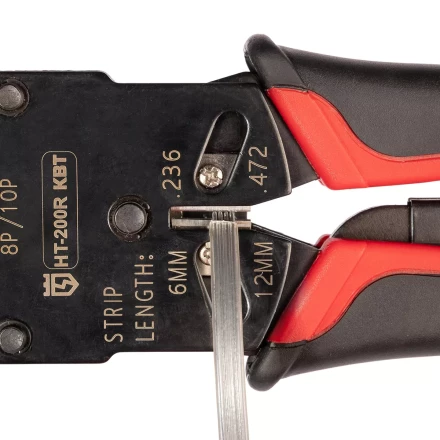 Кримпер многофункциональный КВТ HT-106E с 3 встроенными модулями для обжима RJ-45, RJ-12, RJ-11 (86603) купить в Челябинске