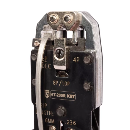 Кримпер многофункциональный КВТ HT-106E с 3 встроенными модулями для обжима RJ-45, RJ-12, RJ-11 (86603) купить в Челябинске