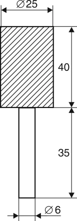 Шарошка абразивная Цилиндр 25х40х6 мм 21654 купить в Челябинске