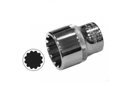 Головка торцевая  27 мм, универсальная, SPLINE, CrV, хромированная  MATRIX MASTER 13160 купить в Челябинске